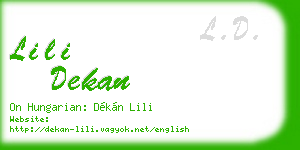 lili dekan business card