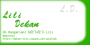 lili dekan business card